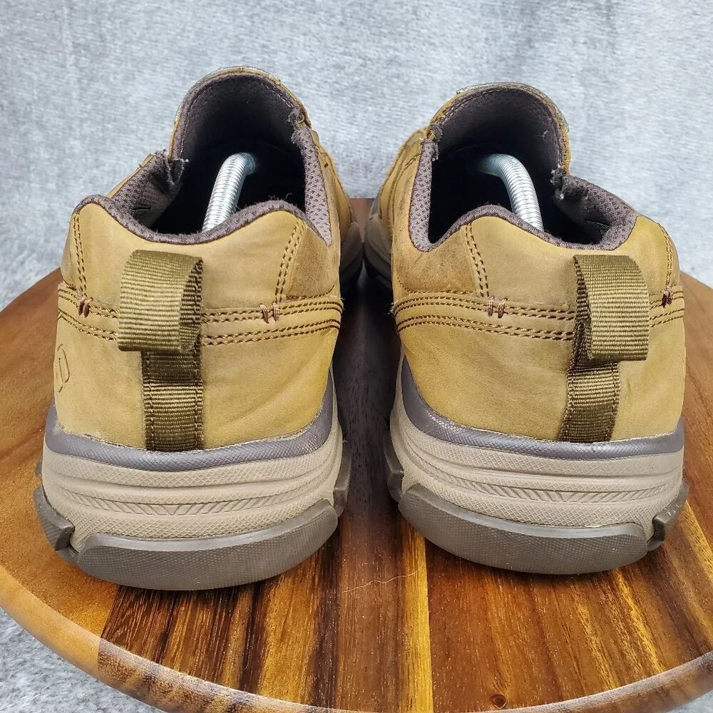 Skechers Shoes Mens 13 Brown Leather Slip On Bike Toe Comfort Relaxed Fit Casual_5